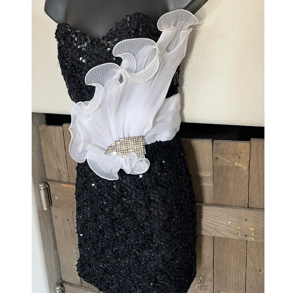 Vintage Dave & Johnny Sequin Crystal Mini Dress XXS - Picture 6 of 6